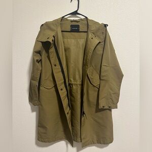 Everlane Tan/Green Trench Coat